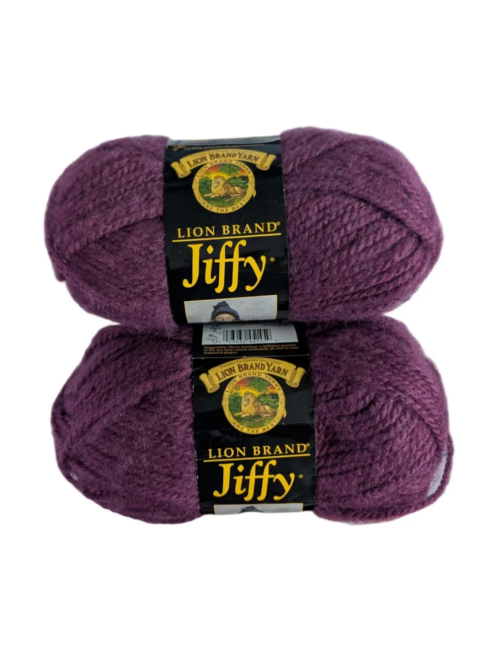 5/$25 Lion Brand Jiffy Yarn Lot of 3 in color Plum